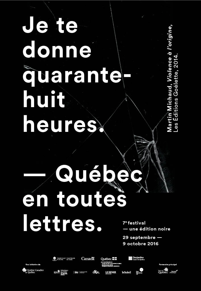 Affiche Québec en toutes lettres 2016